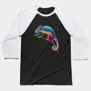 Chameleon Fantasy Rainbow Colors Baseball T-Shirt